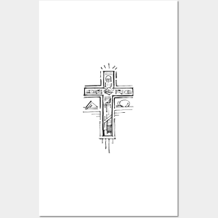 Religious Cross illustration Posters and Art